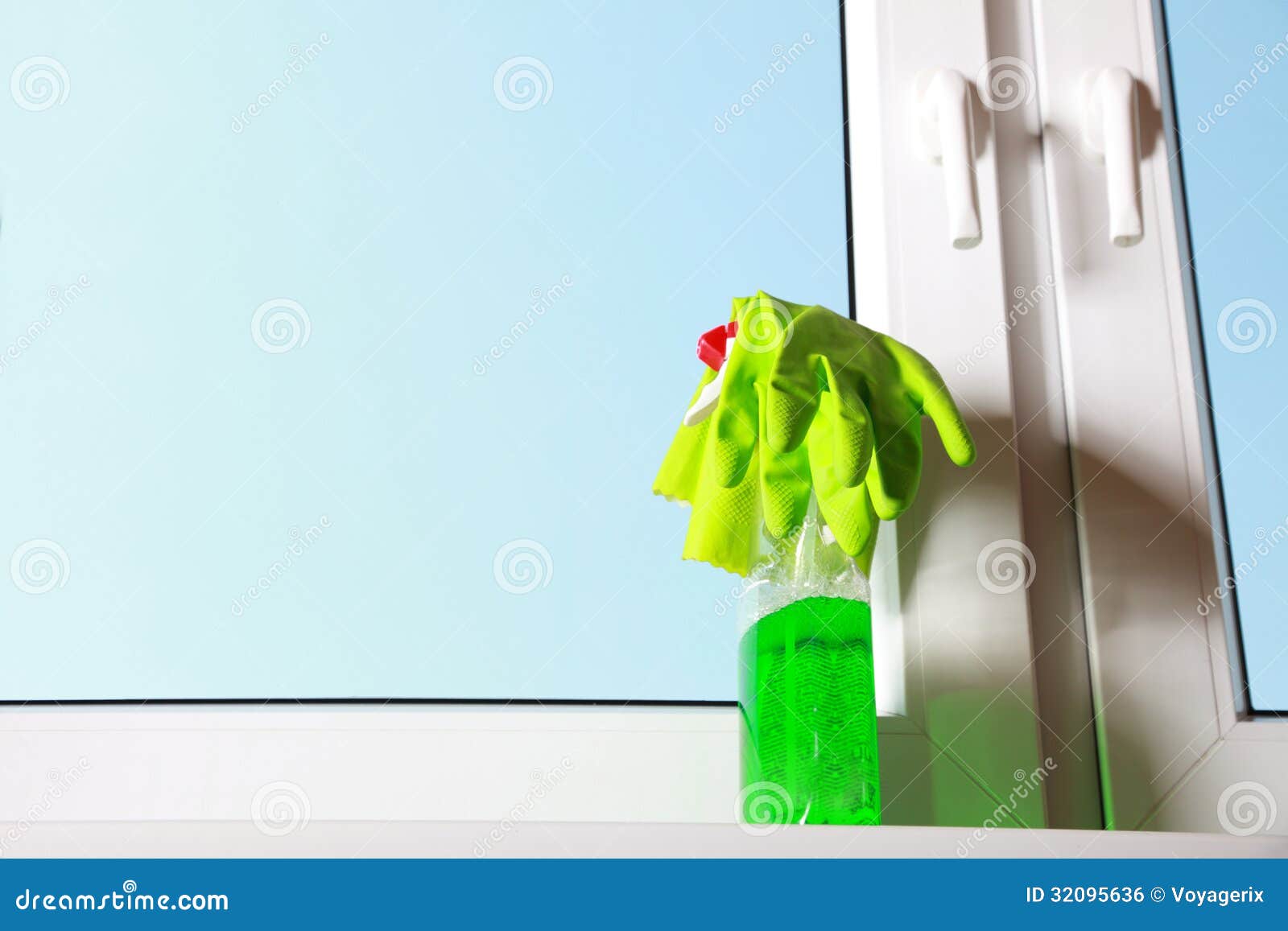 Tools for cleaning windows stock photo. Image of housewife 32095636
