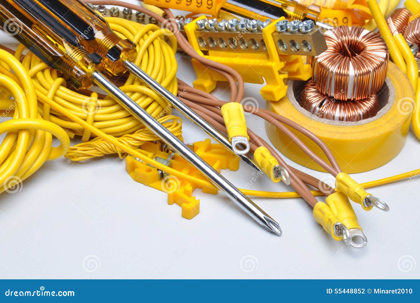 Tools and Component for Electrical Installation Stock Photo Image of