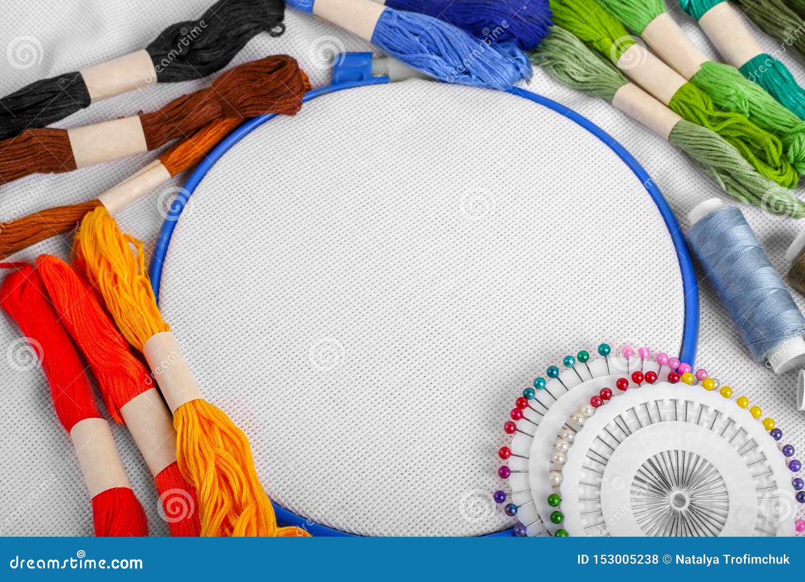 Download Tools For Cross Stitch. A Hoop For Embroidery And Canvas ...