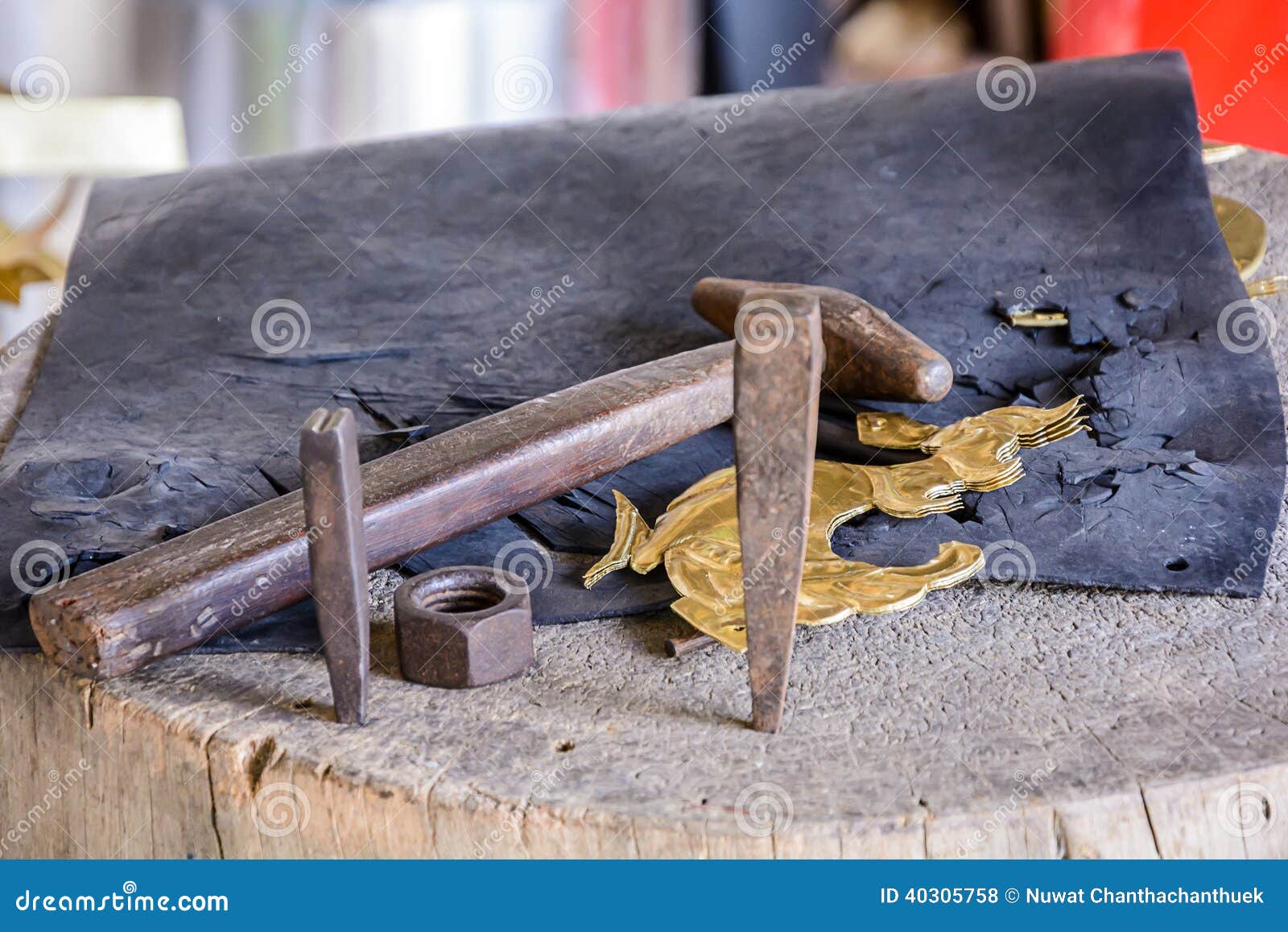 Tools of engraved brass stock photo. Image of work, brass 40305758