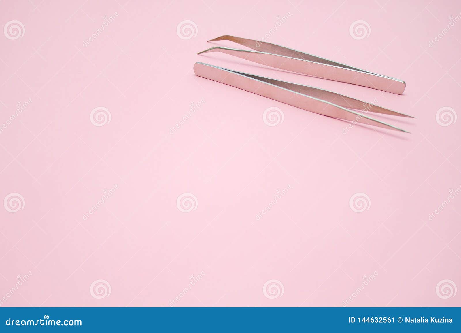 Tools For Eyelash Extension Procedure. Two Tweezers On ...