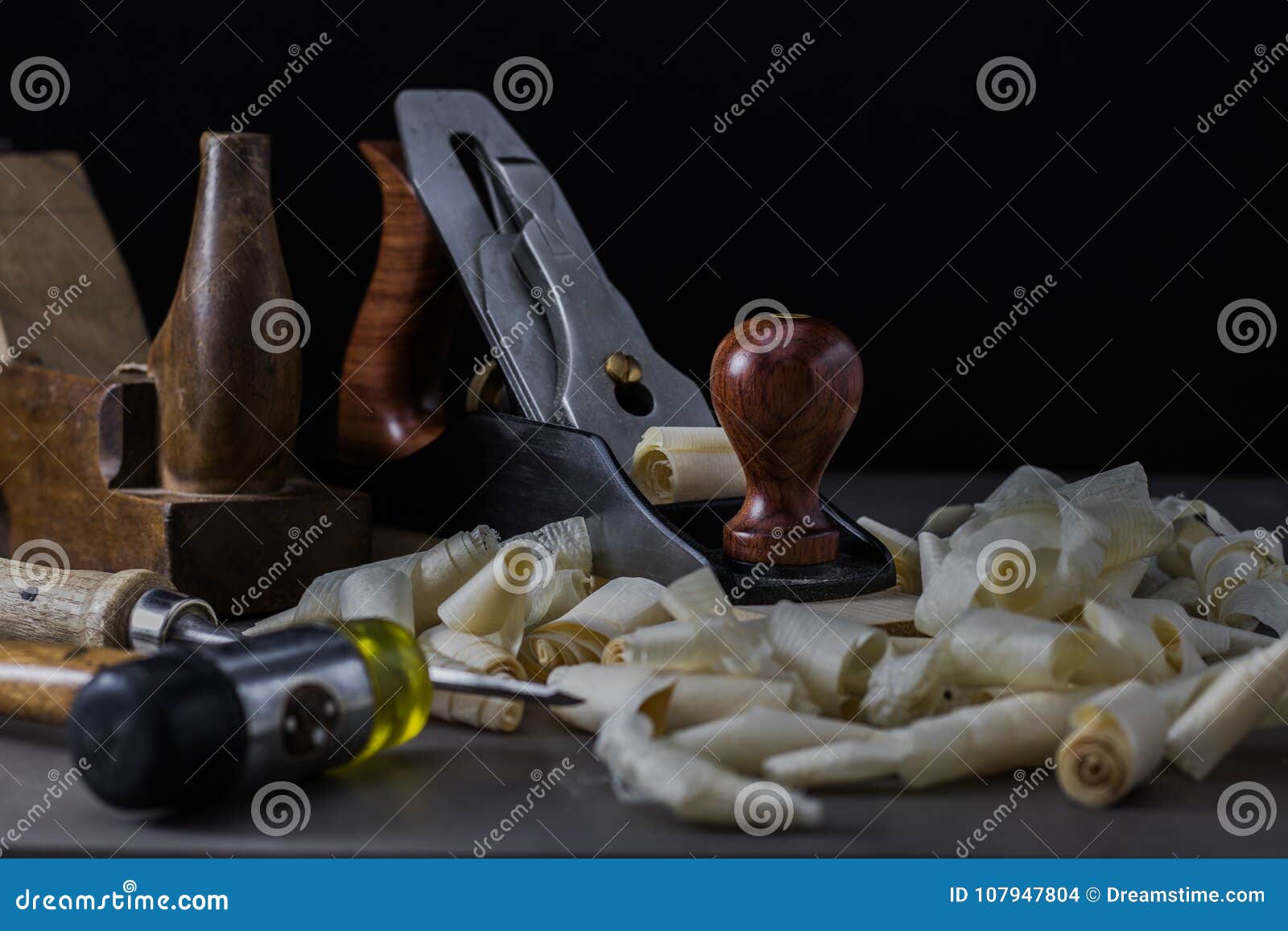 Old Carving Woodworking Tools Wood Shavings Vintage Workbench Carpentry  Woodworking Stock Photo by ©stokkete 176819088