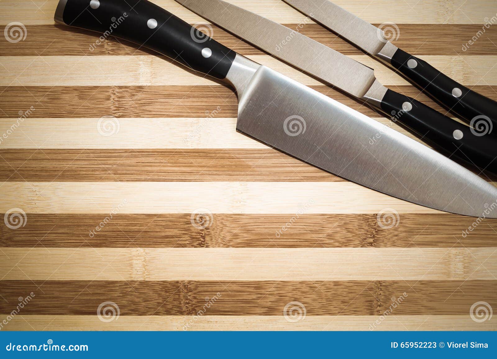 Tools of a Great Chef Set of Three Knives Stock Image Image of
