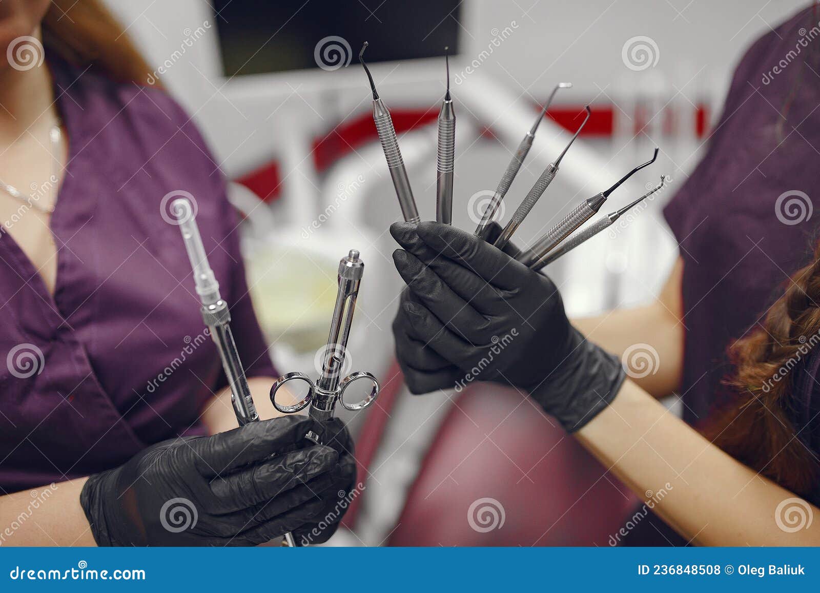 Dental Tools in a Dentist Hand Stock Photo Image of finger, glove
