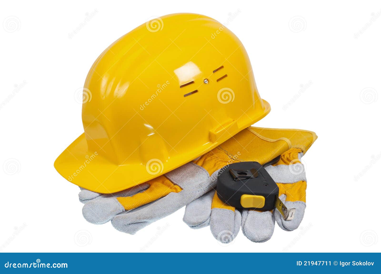 Tools And Helmet Of The Builder Stock Image Image of equipment, rule