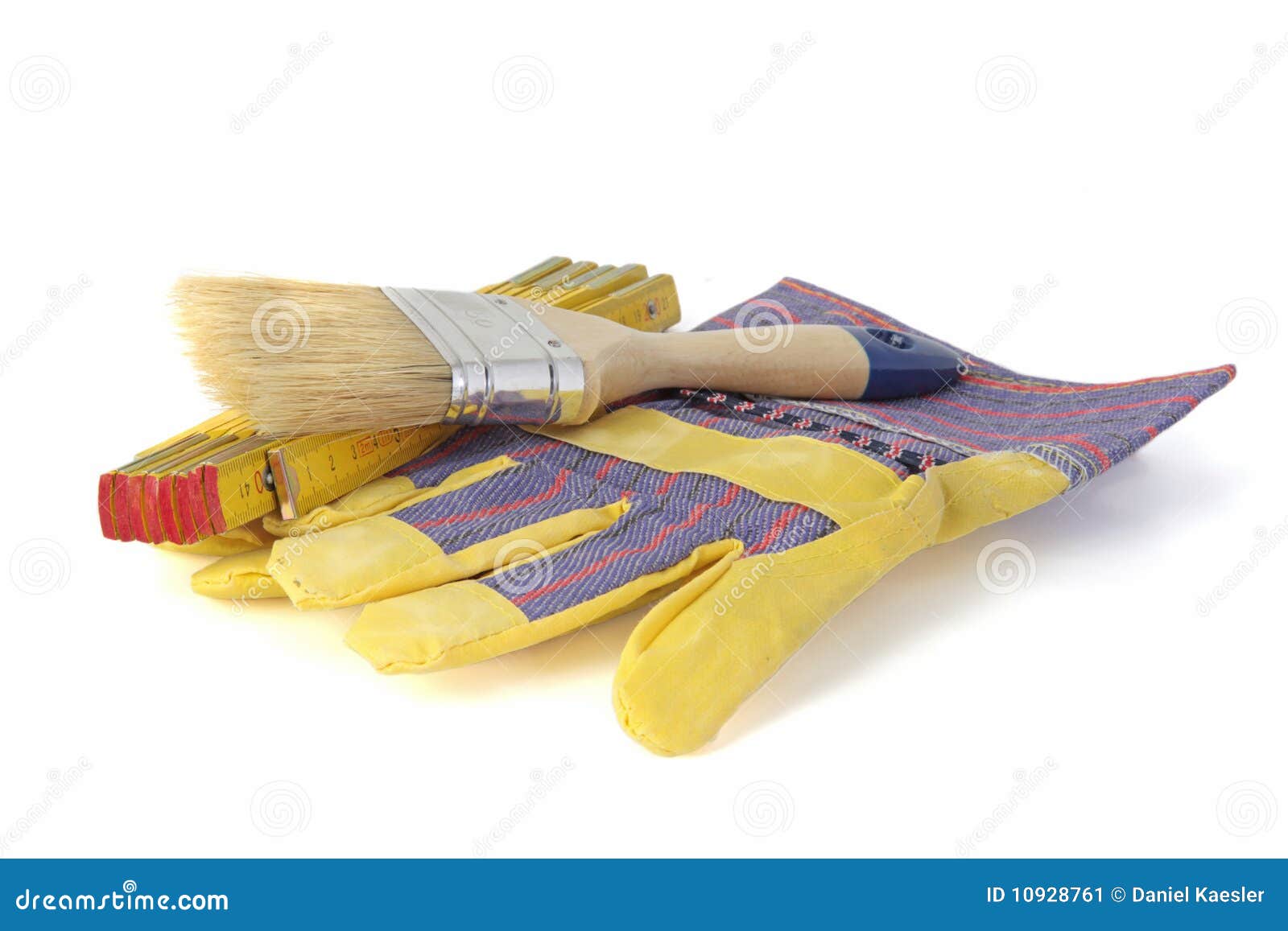 Tools of a house painter stock image. Image of yardstick 10928761