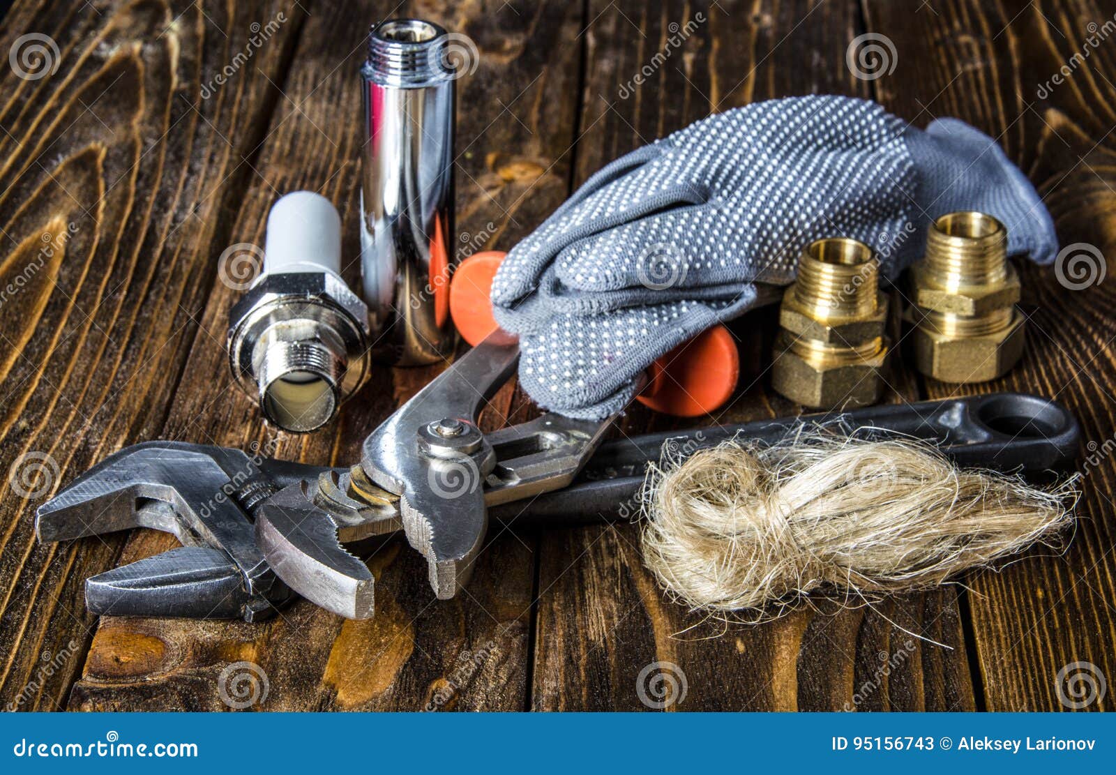 Tools and Materials for Repair of Water Supply Stock Image Image of