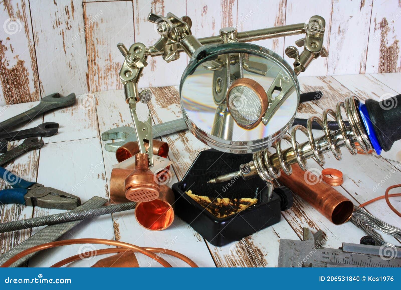 Tools and Materials for Copper Soldering Stock Photo Image of knobs