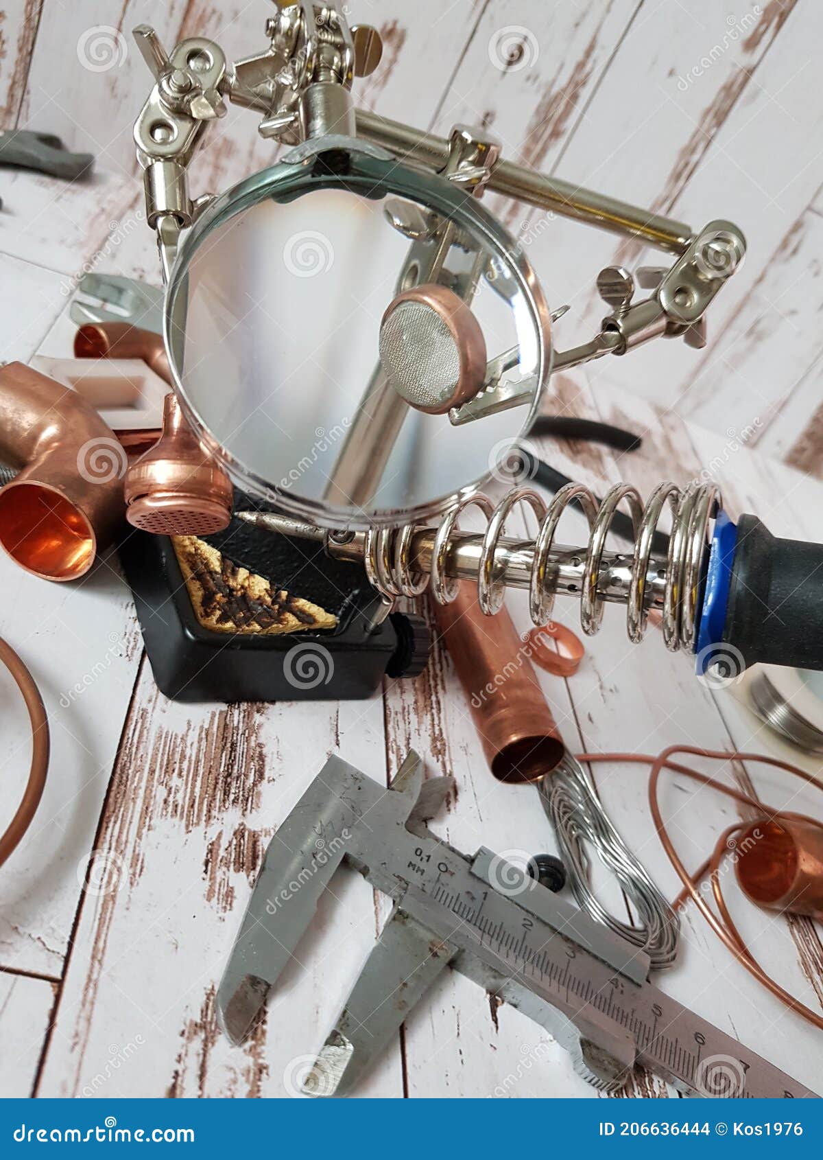 Tools and Materials for Copper Soldering Stock Photo Image of