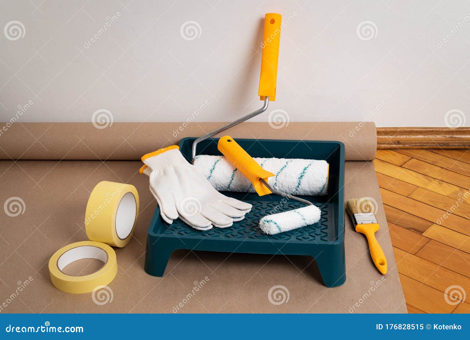Tools Necessary for Painting Stock Image Image of rollers, tape