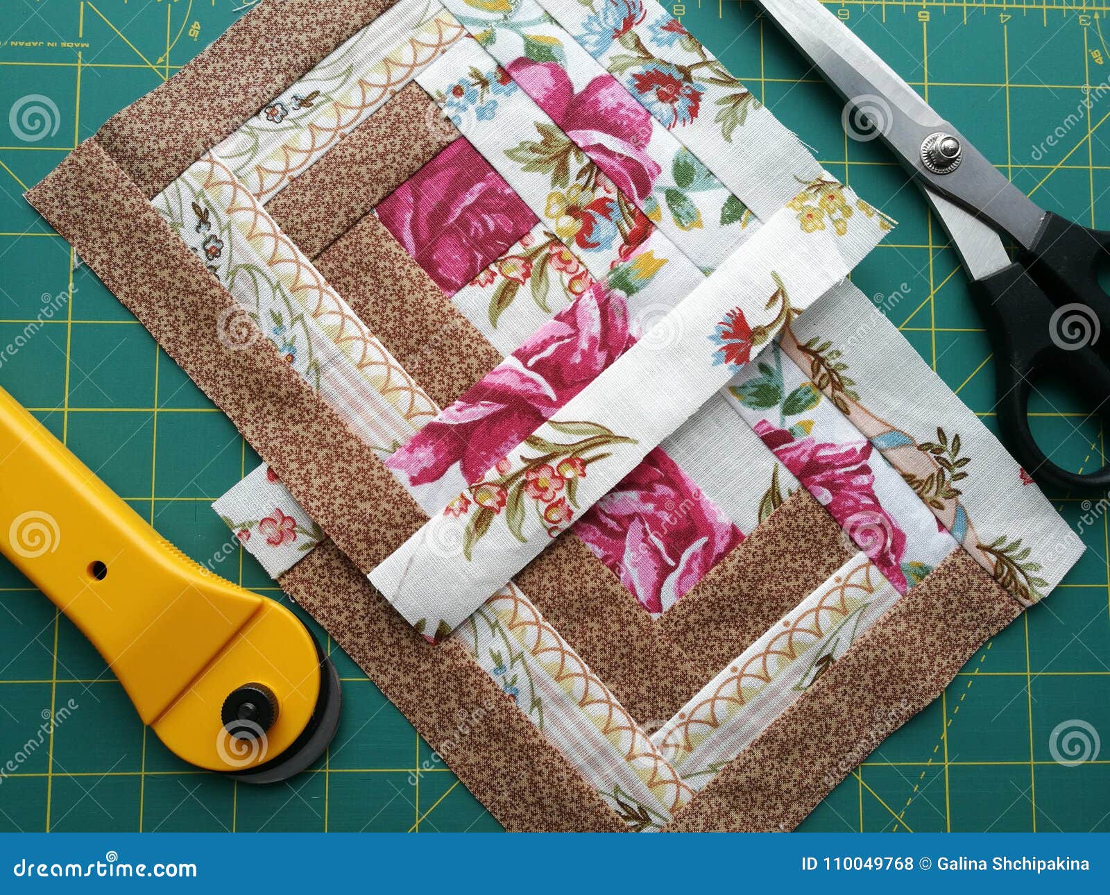 Tools for Patchwork on the Mat for Patchwork Stock Photo Image of