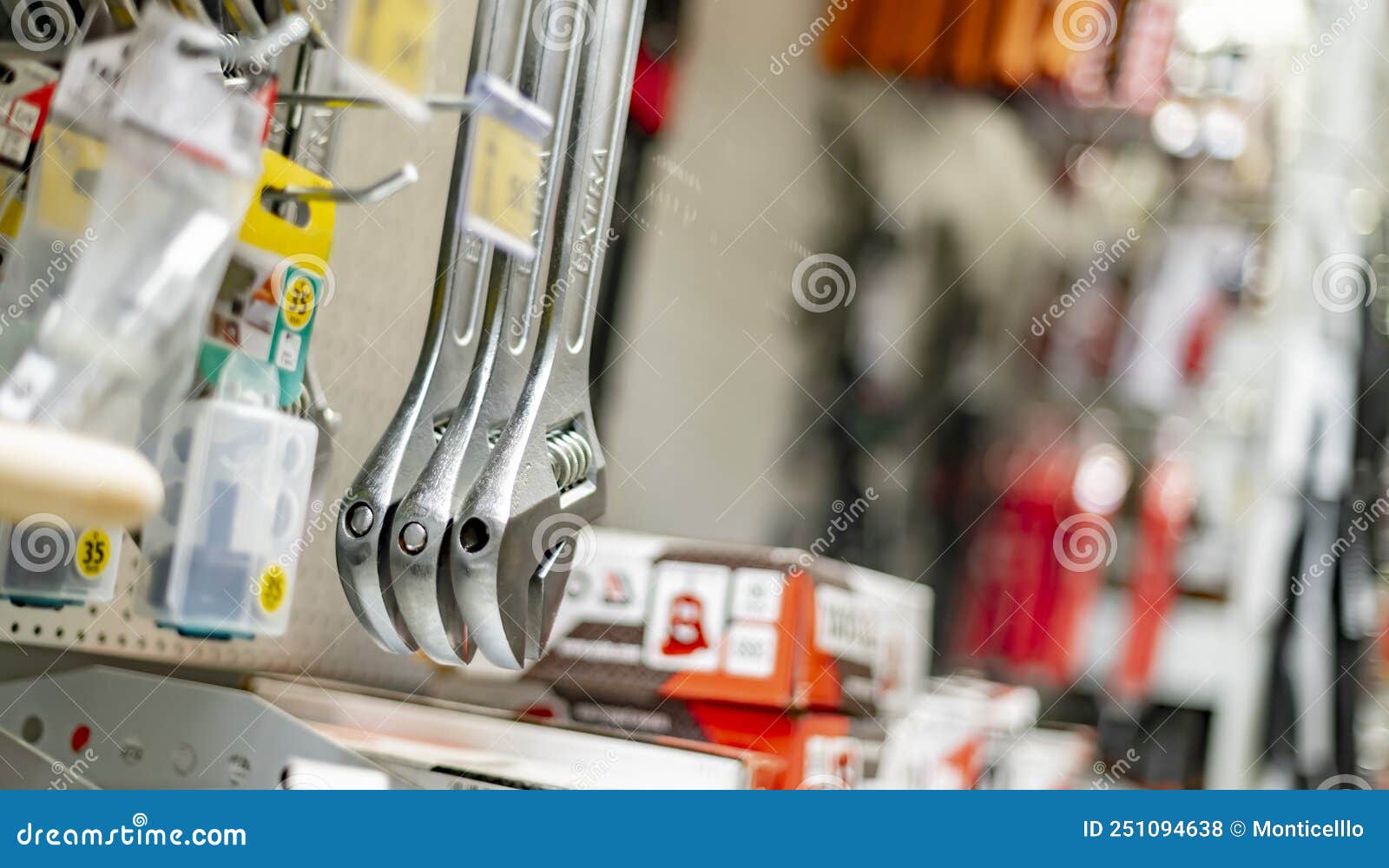 Tools Put Up for Sale in a Hardware Store Stock Photo Image of