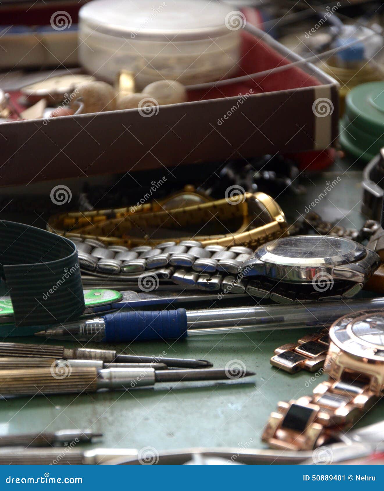 Tools for repair of clocks stock image. Image of detail 50889401
