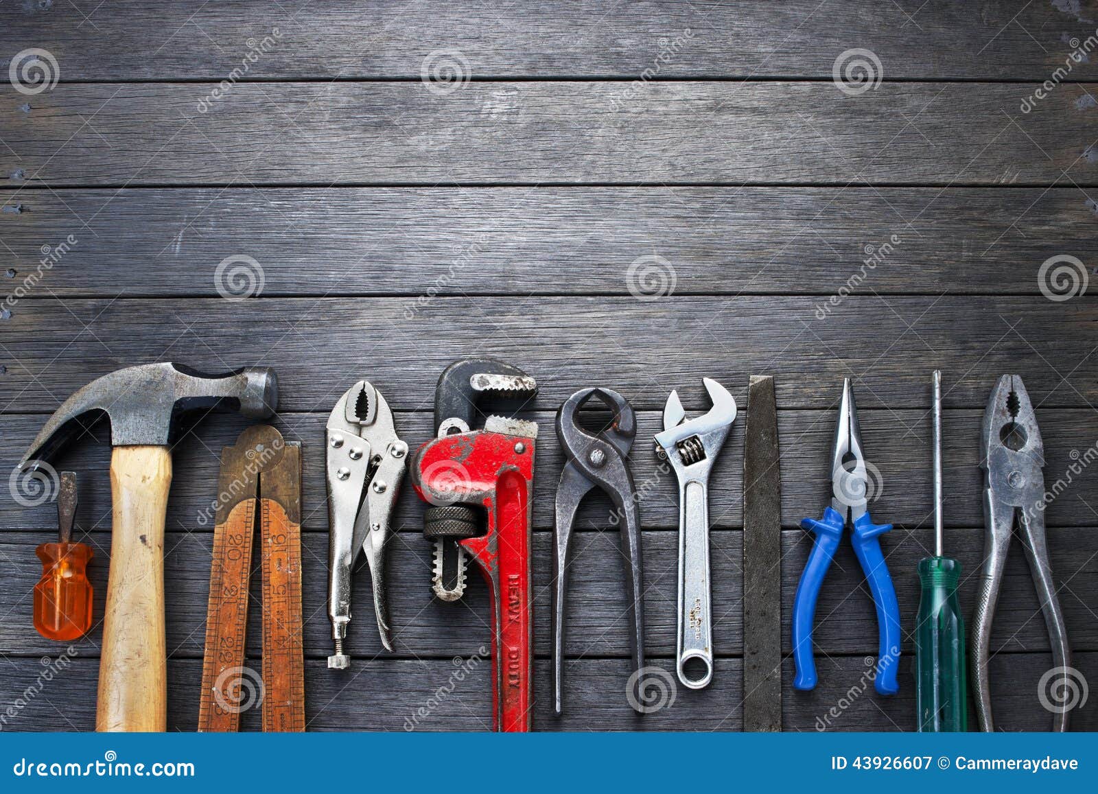 Tools Rustic Wood Background Business Construction Stock 