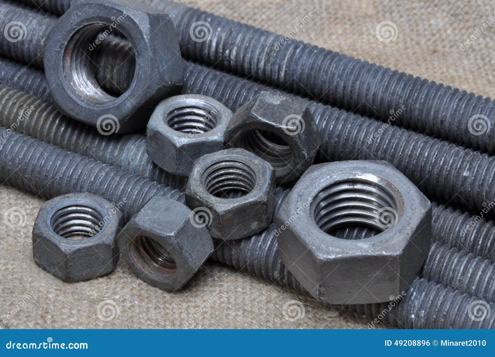 Tools screws nuts and key stock photo. Image of construct 49208896