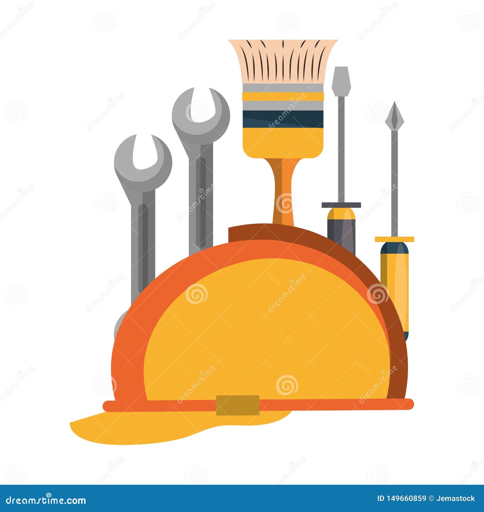 Tools Set Collection Icons Cartoon Stock Vector Illustration