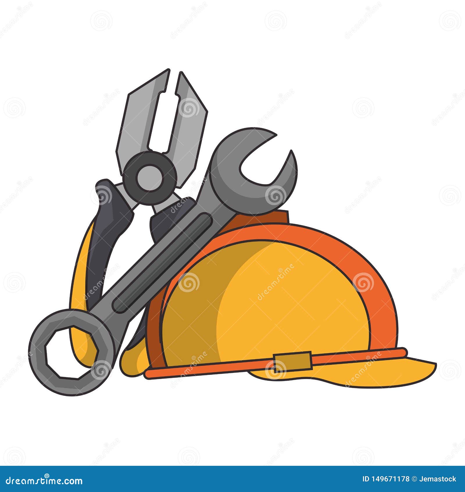 Tools Set Collection Icons Cartoon Stock Vector Illustration