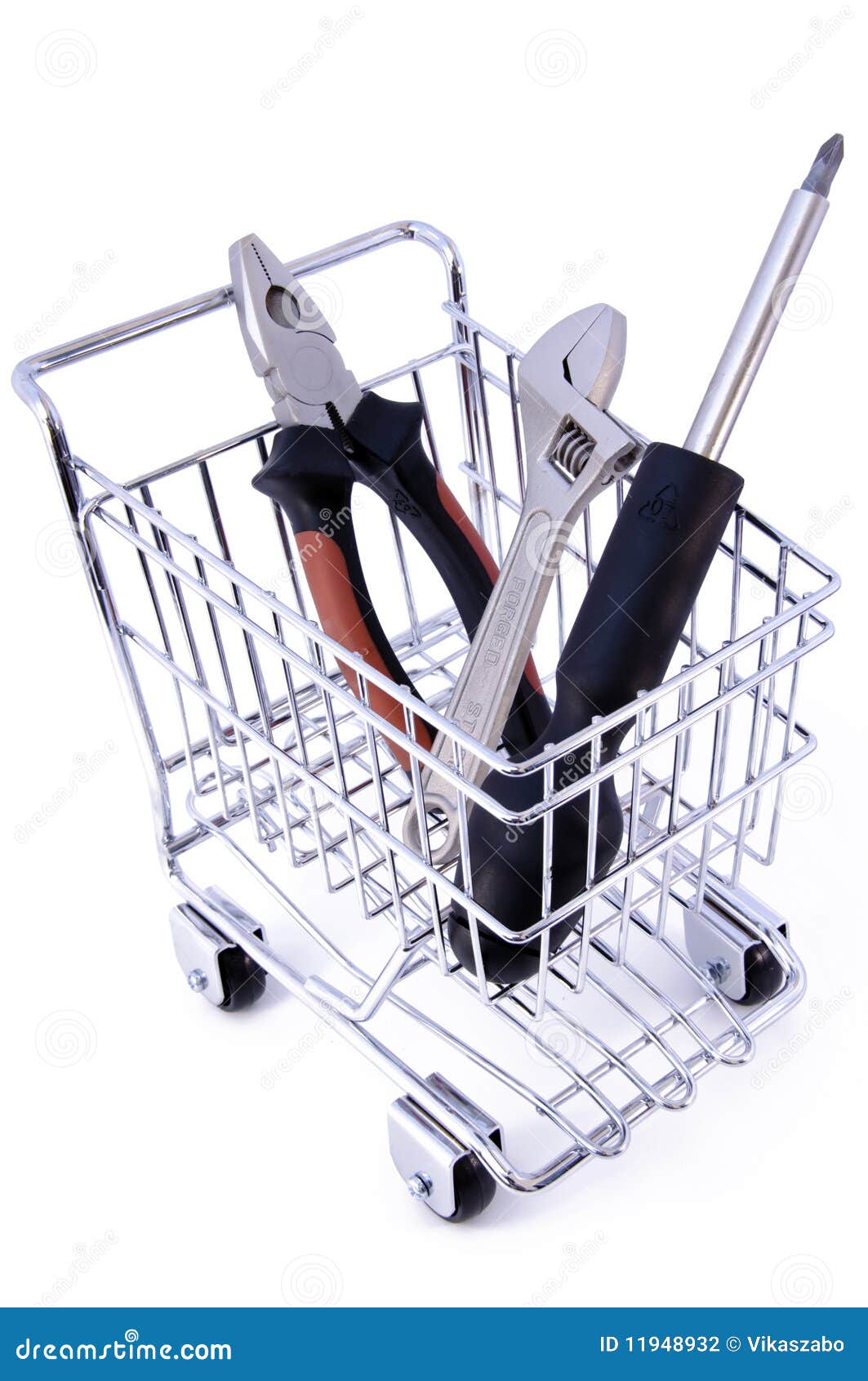 Tools in shopping cart stock photo. Image of merchandise 11948932