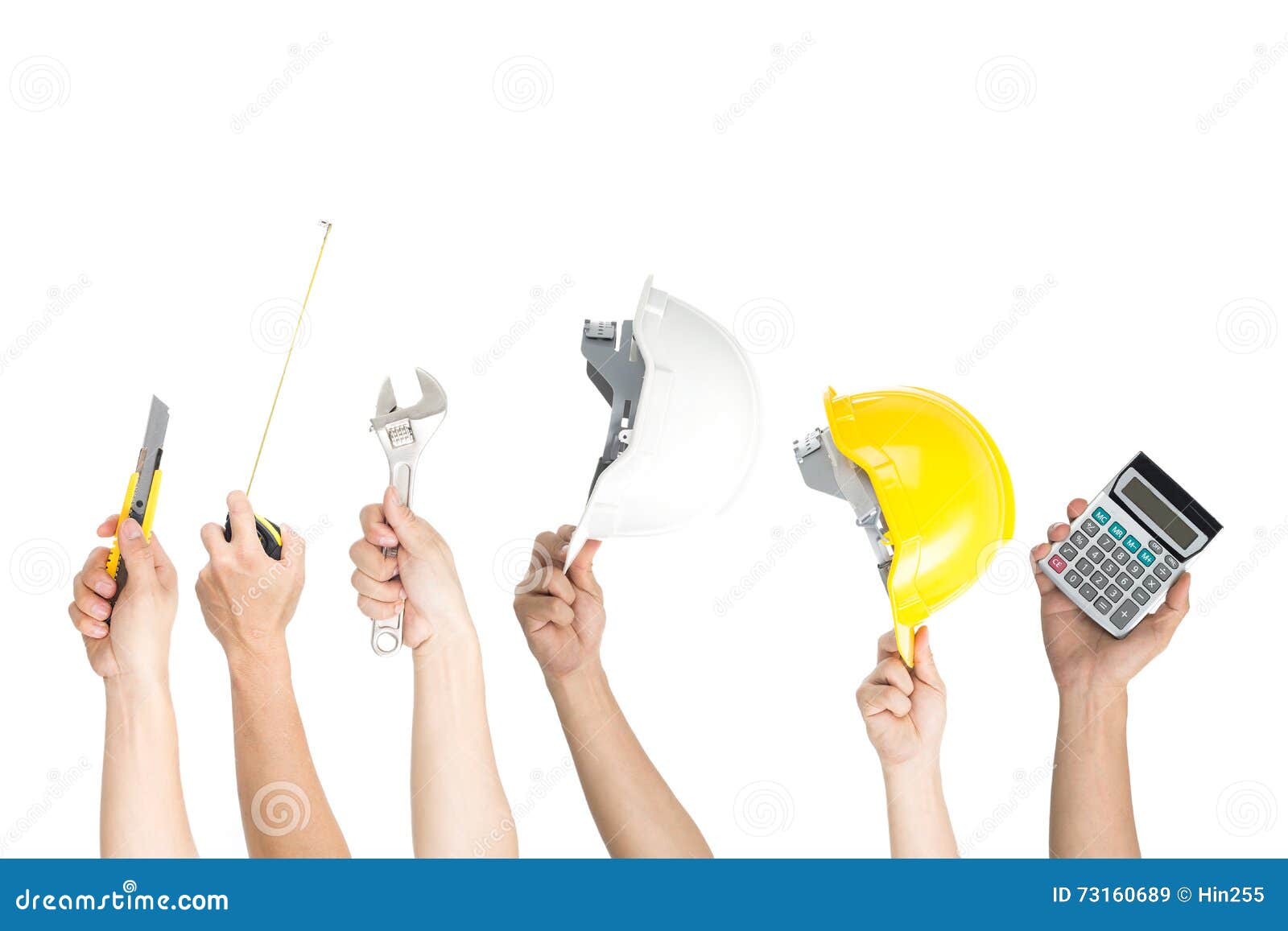 Tools Working Hand Holding Equipment Set Stock Image Image of