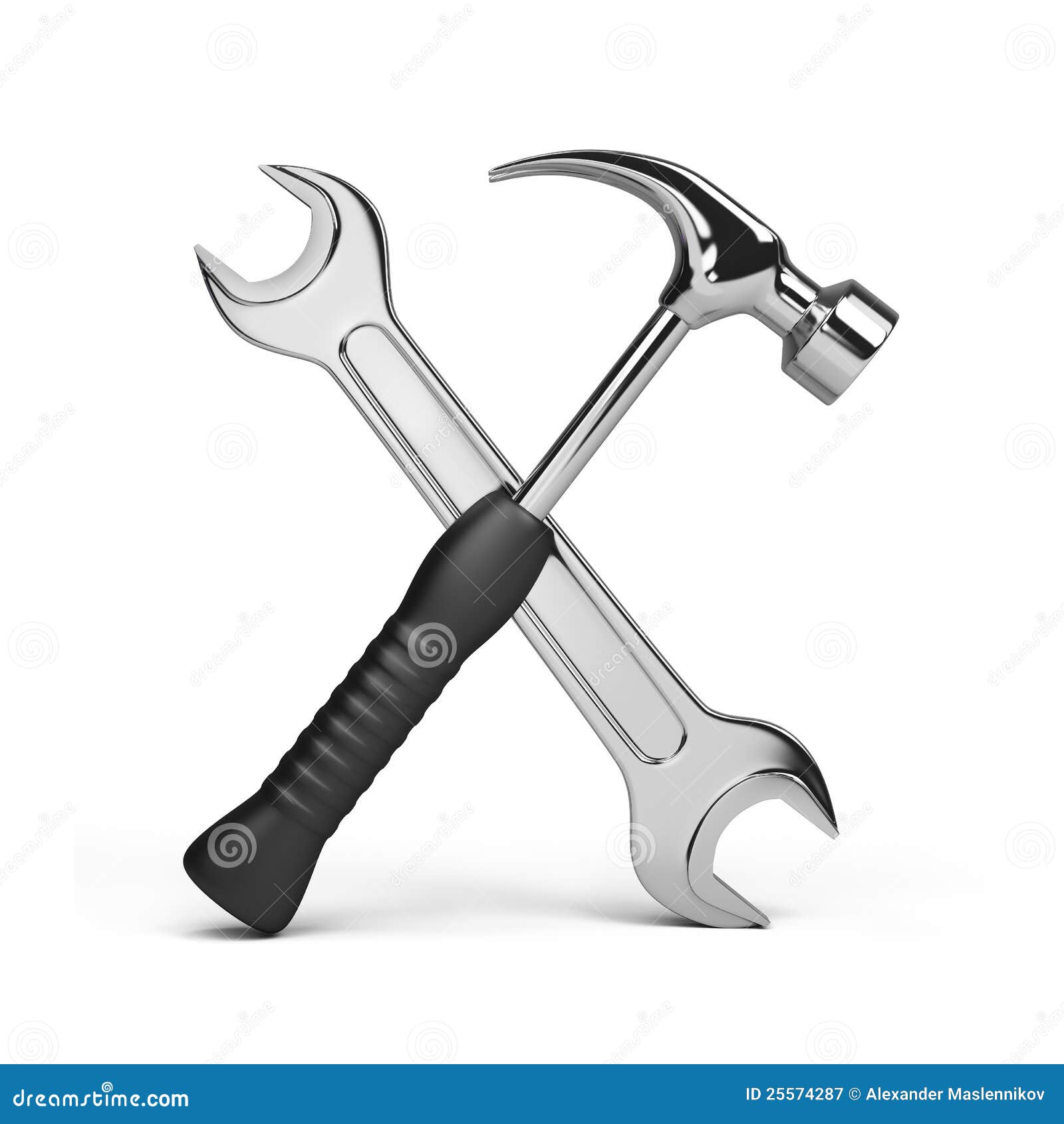 Tools, wrench and hammer stock illustration. Illustration of icon