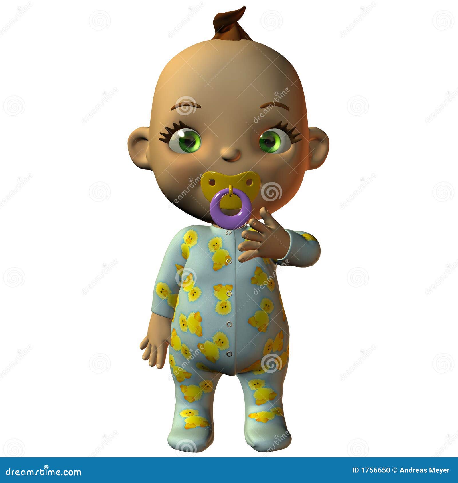 Toon Baby with Dummy stock illustration. Illustration of humorous 1756650