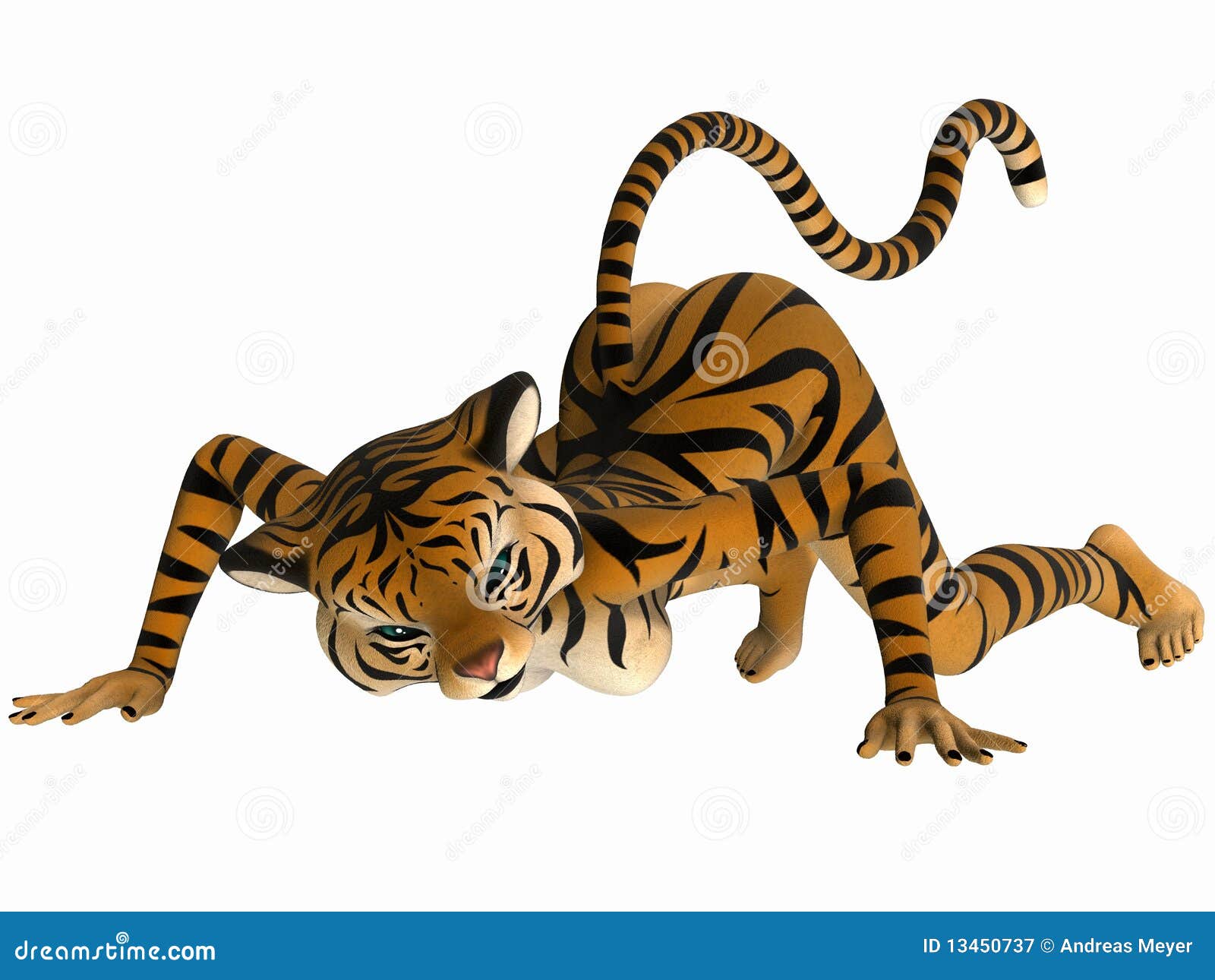 Toon Figure Tiger stock illustration. Illustration of gaze 13450737