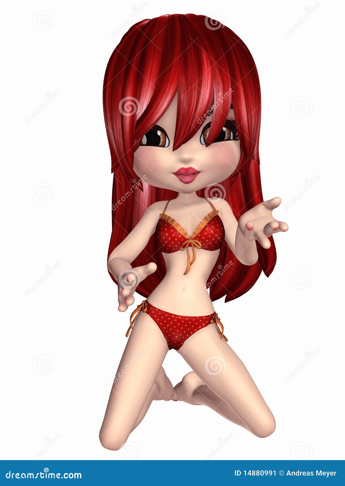 Toon Girl with Bikini stock illustration. Illustration of girl 14880991