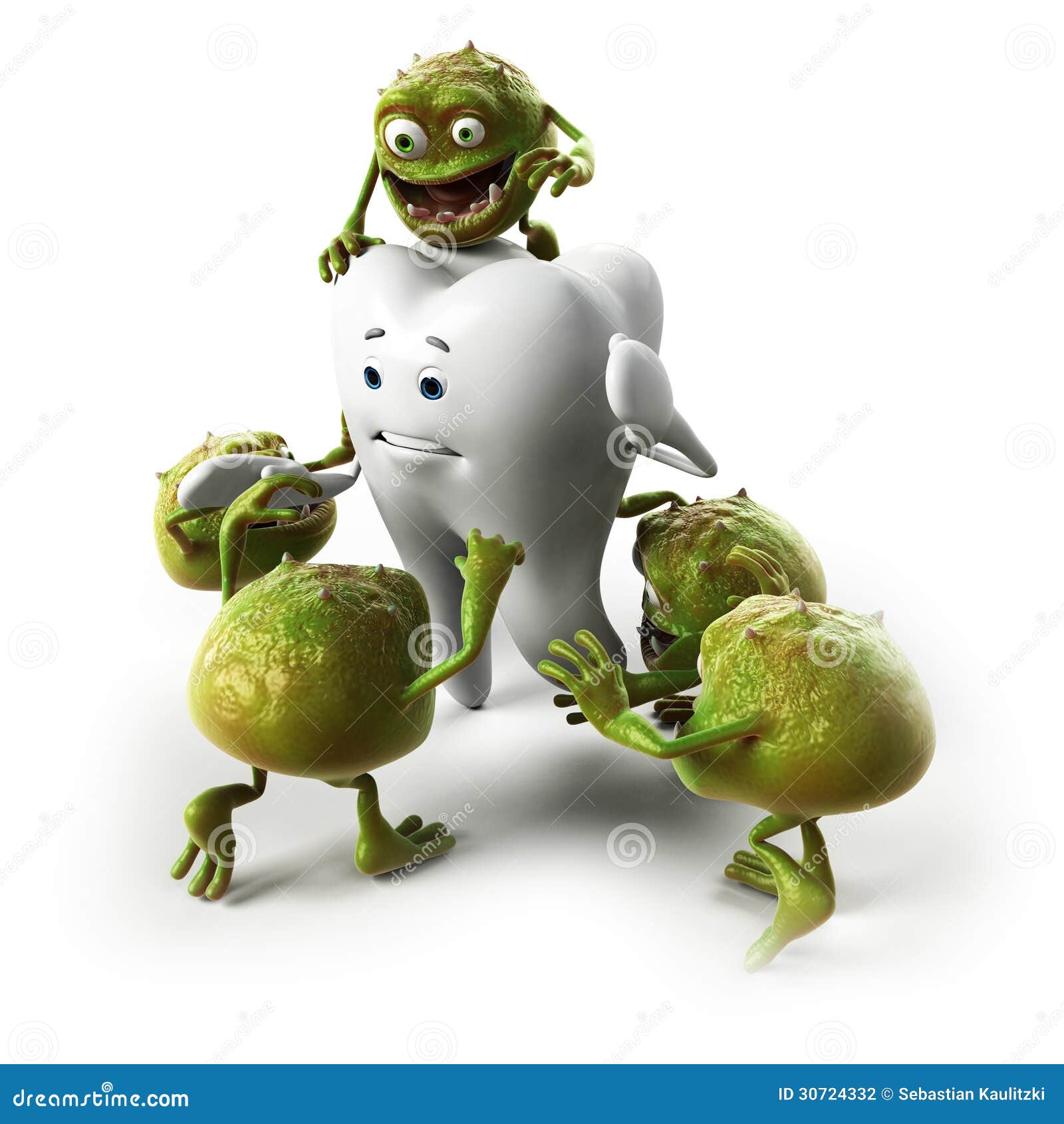 Tooth And Bacteria Character Stock Illustration - Illustration of ...