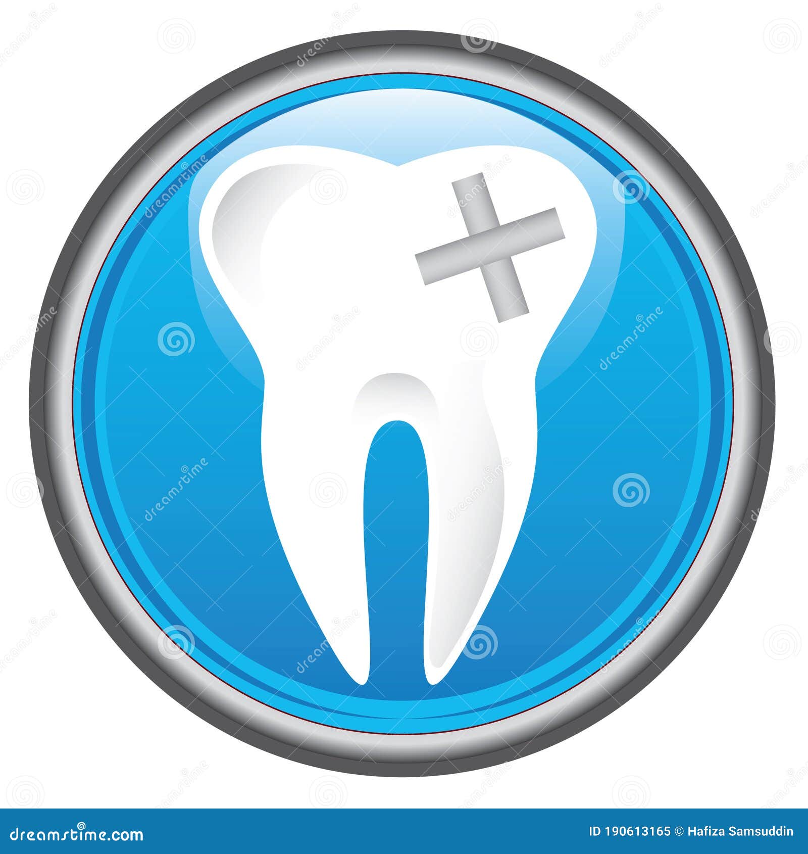 Tooth with Bandage. Vector Illustration Decorative Design Stock Vector