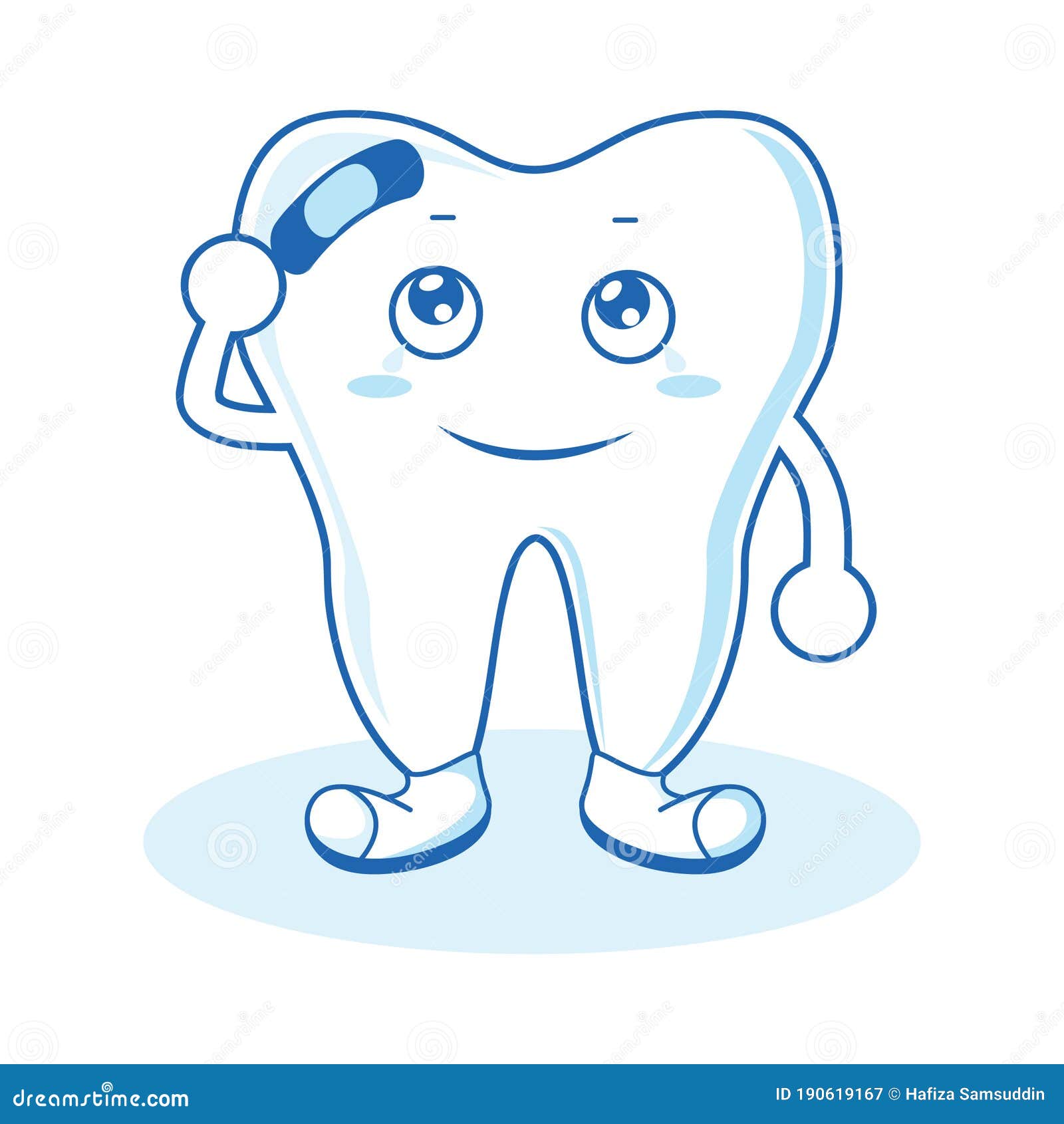 Tooth with Bandage. Vector Illustration Decorative Design Stock Vector