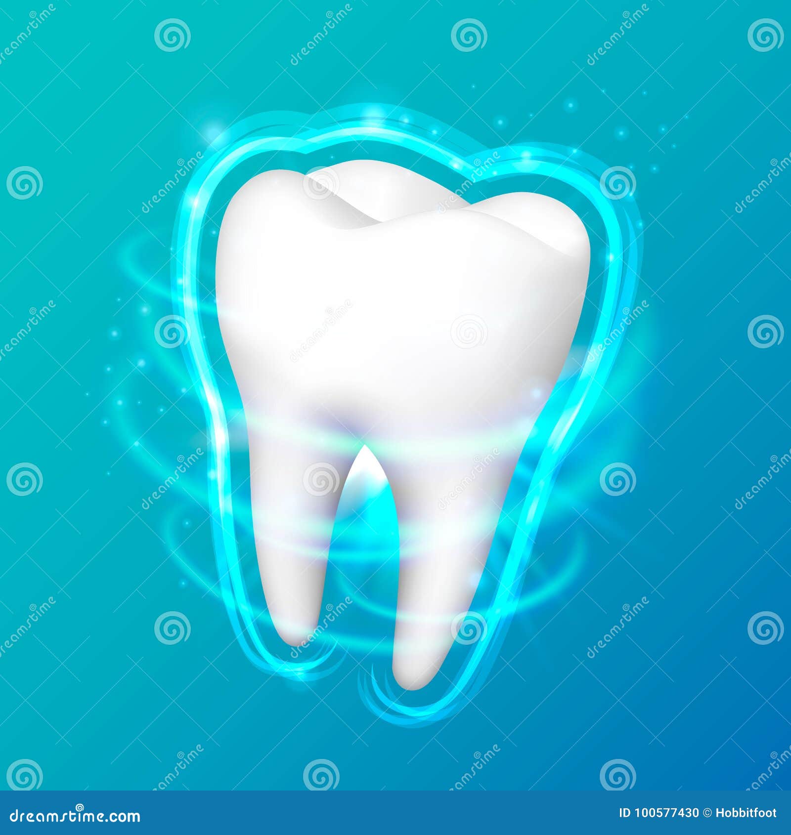 Tooth on a Black Background. Stock Vector - Illustration of care