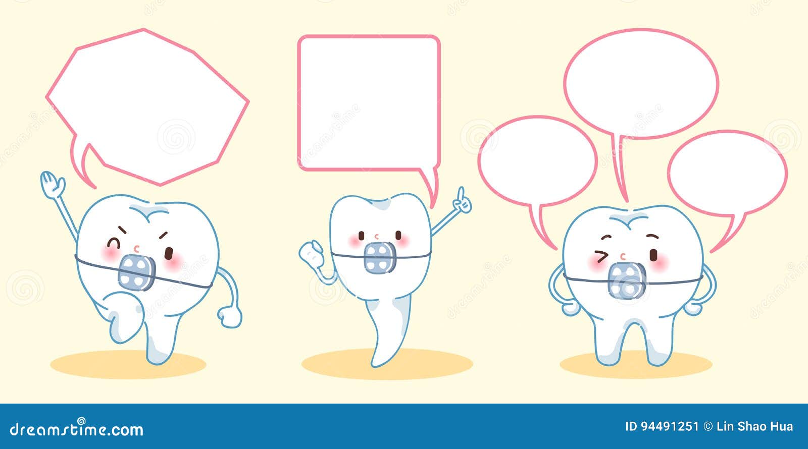 Tooth Brace with Speech Bubble Stock Illustration Illustration of