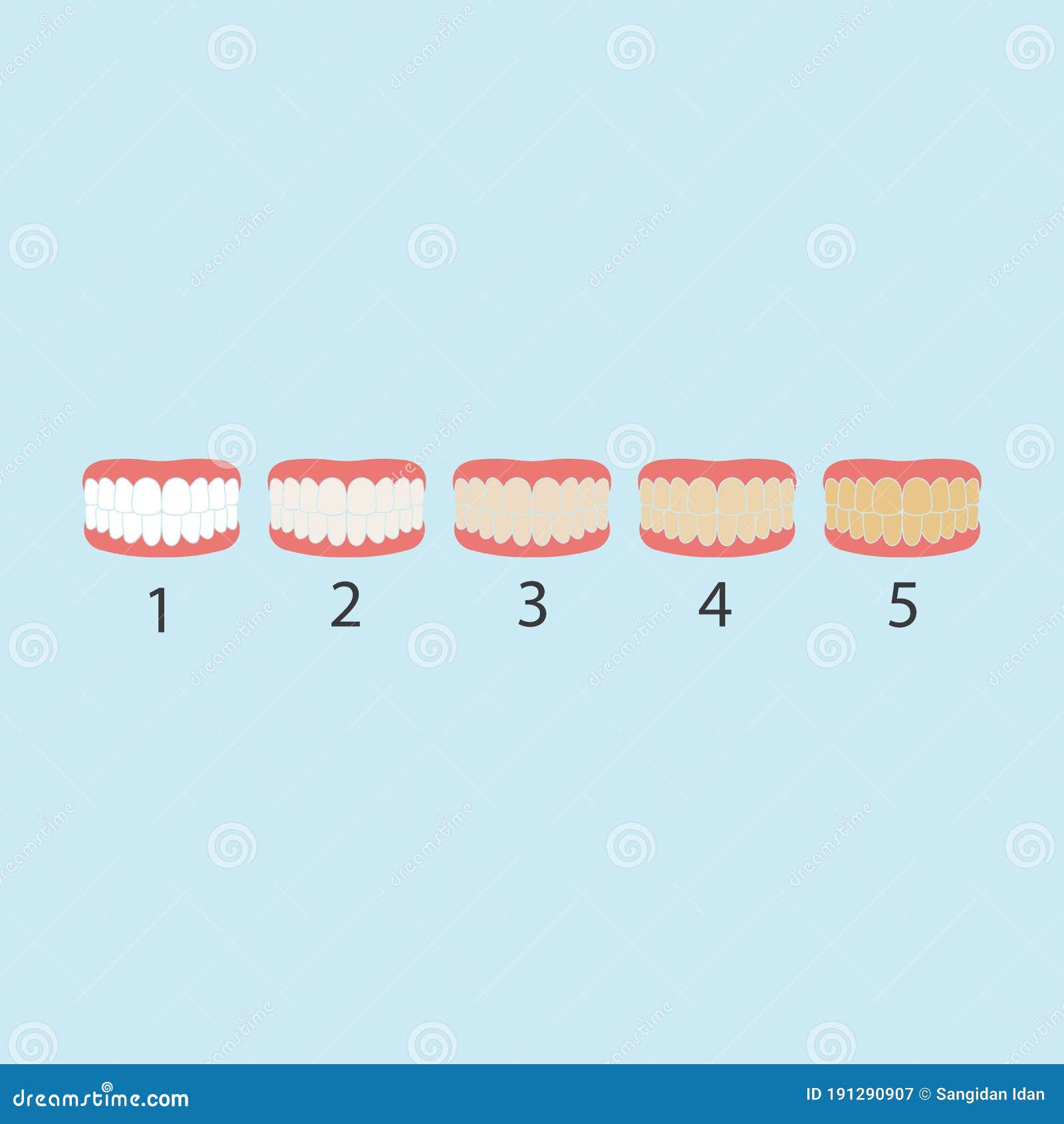 Tooth Color Level Vector Illustration Stock Vector Illustration of