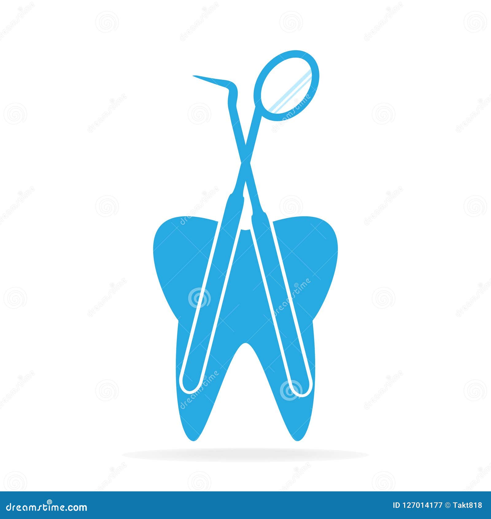 Tooth and Dentist Tools Icon, Dental Care Icon Stock Vector
