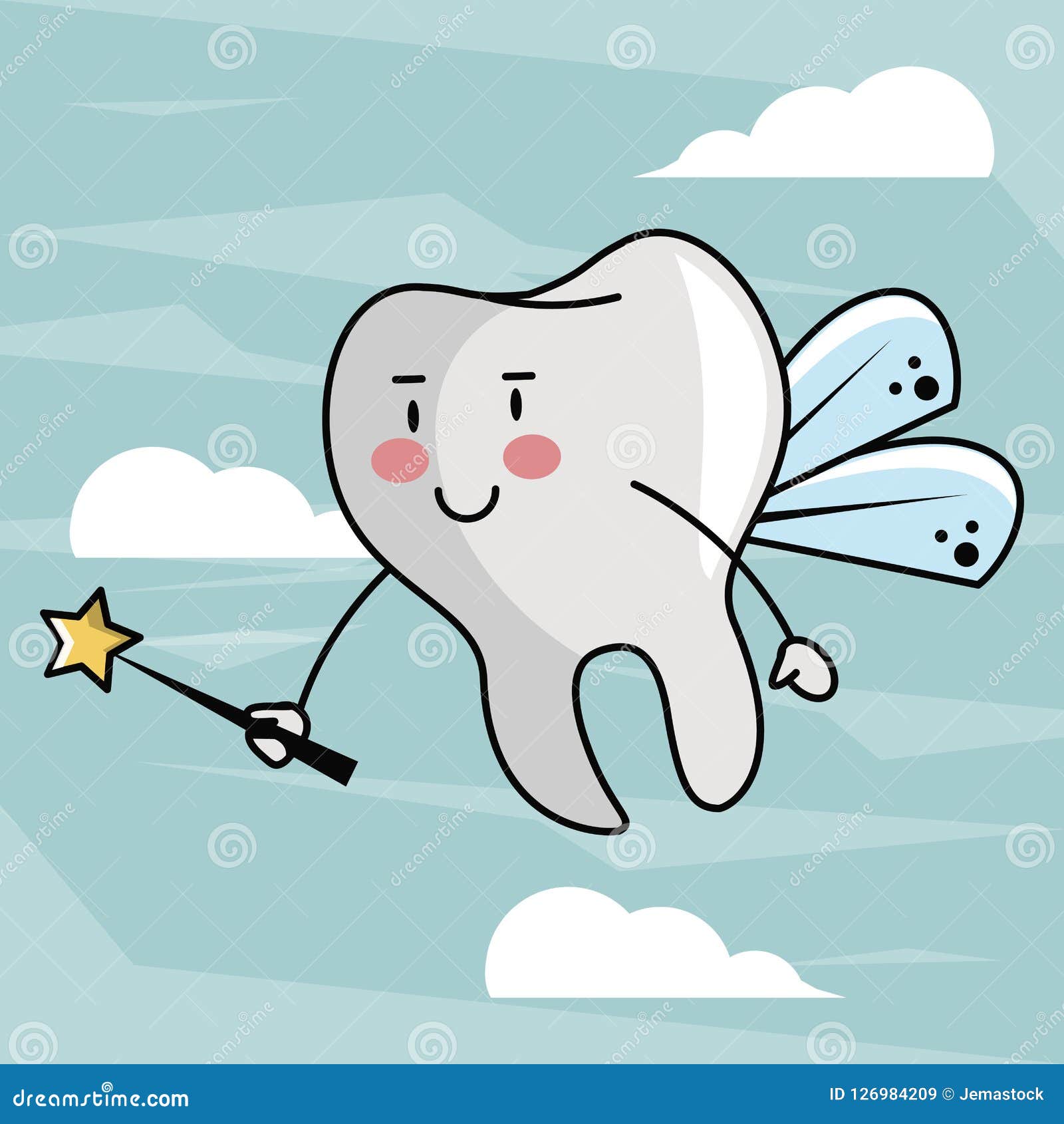 Tooth fairy cartoon stock vector. Illustration of flying - 126984209 Tooth fairy cartoon stock vector. Illustration of flying - 126984209