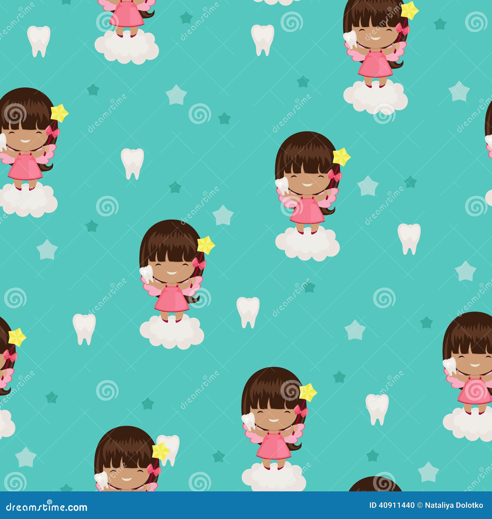 Tooth Fairy Seamless Wallpaper Stock Vector - Illustration of fairy