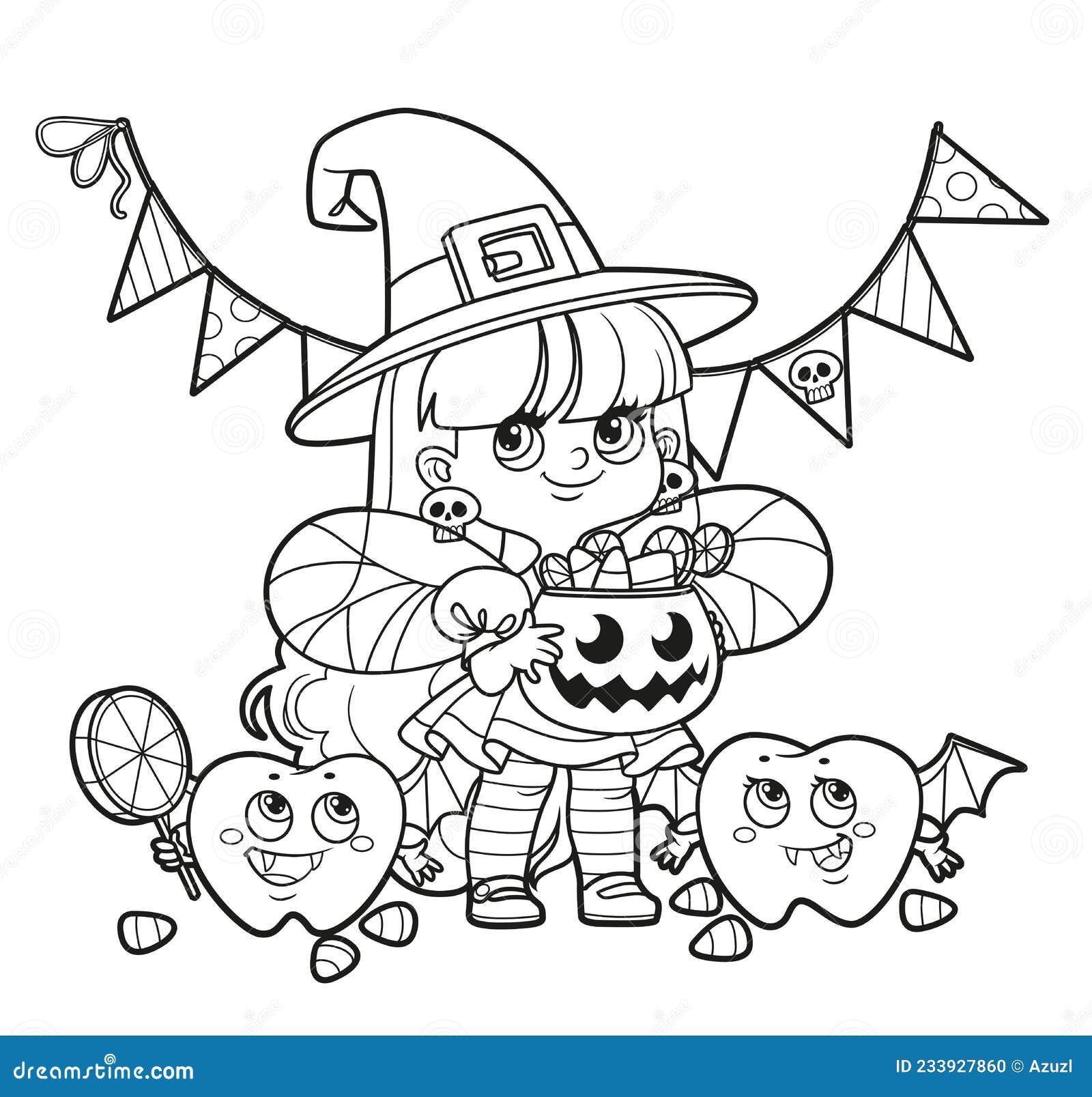 vampire teeth coloring page