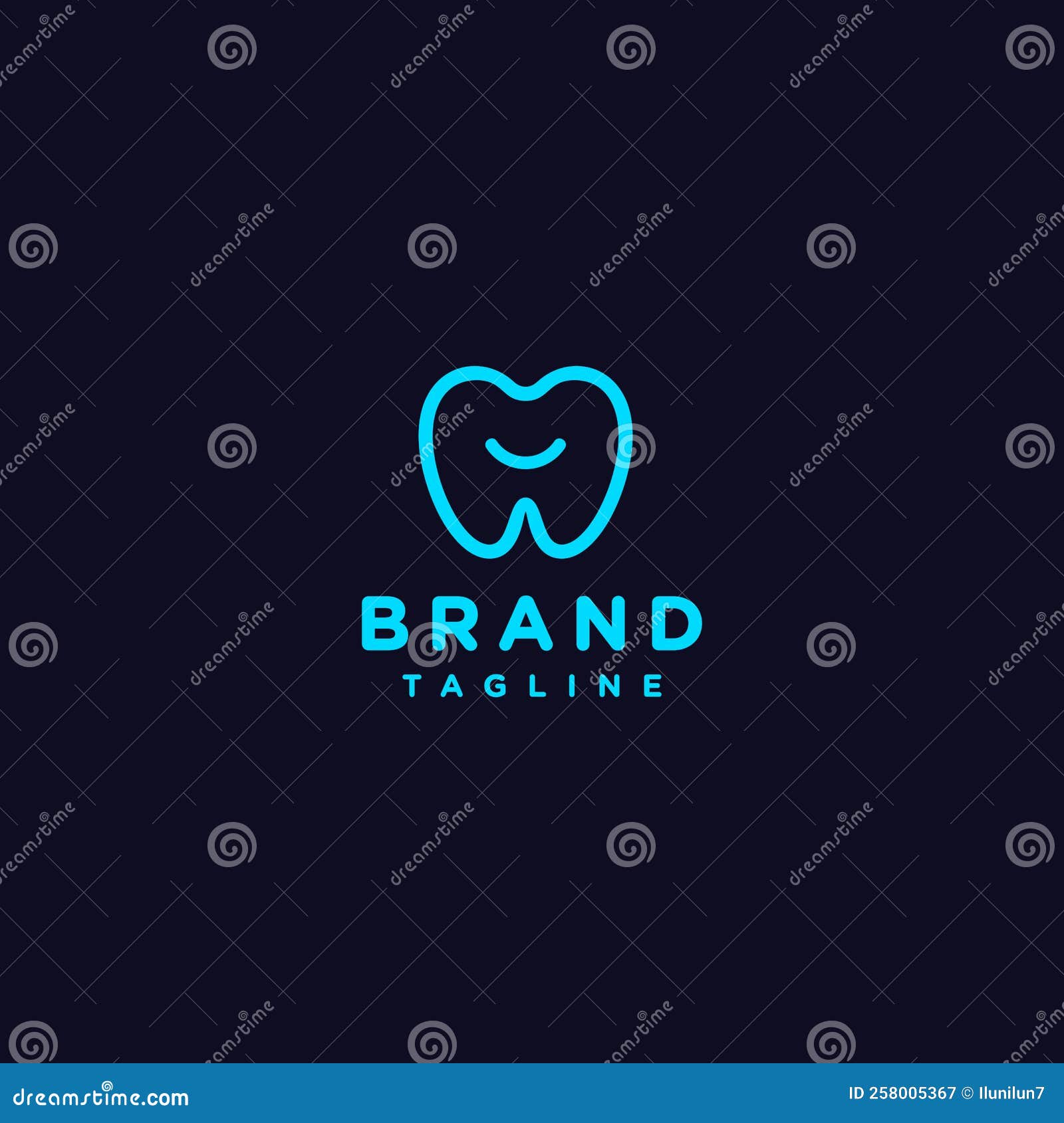 simple smile  on teeth icon logo 