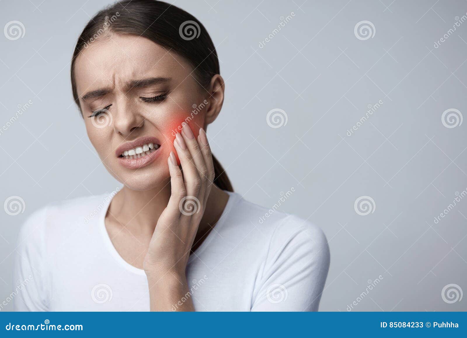 tooth pain. beautiful woman feeling strong pain, toothache