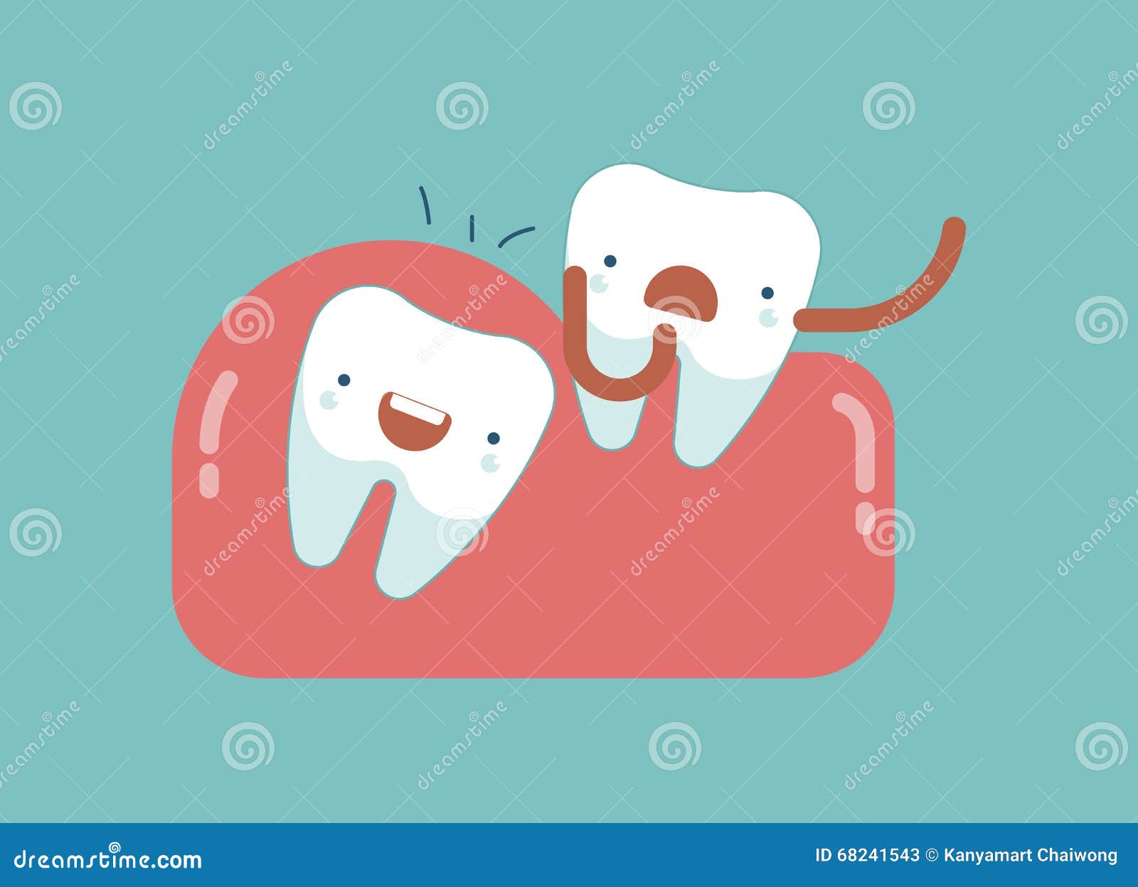 Tooth is Pushing ,Dental Concept Stock Vector Illustration of