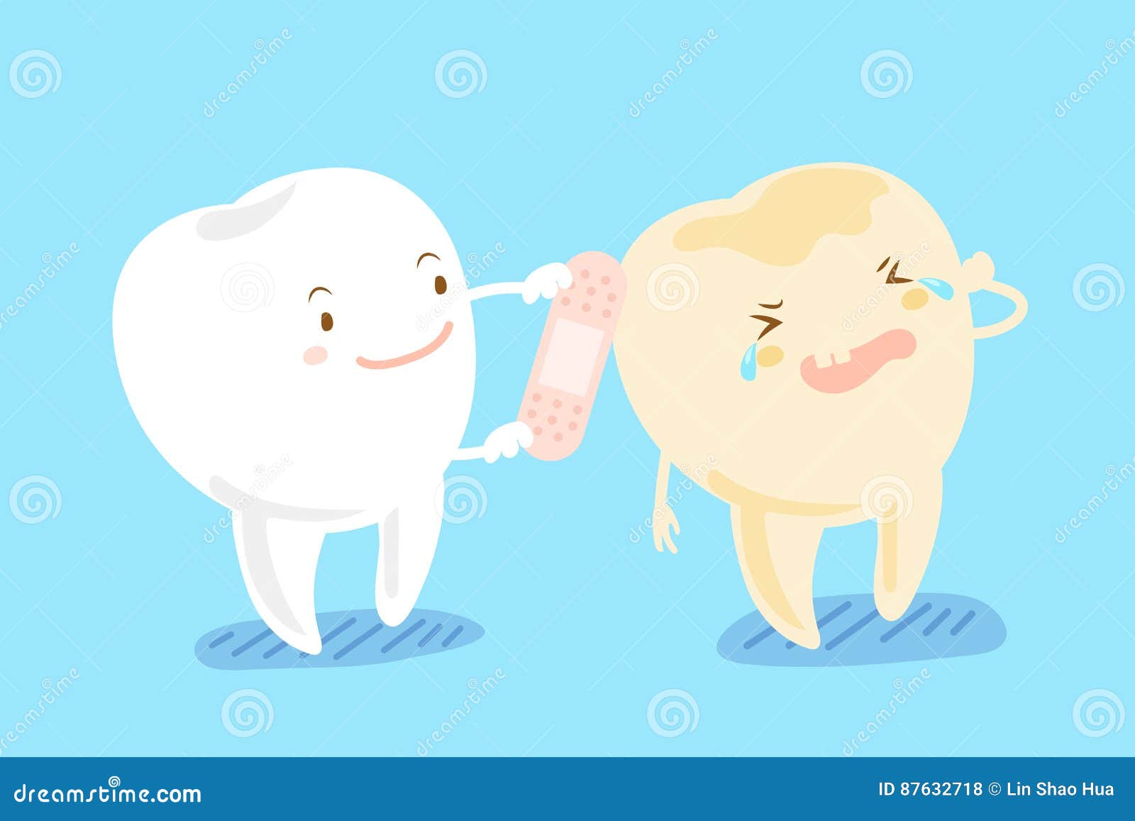 Tooth take ok bandage stock vector. Illustration of medicine 87632718