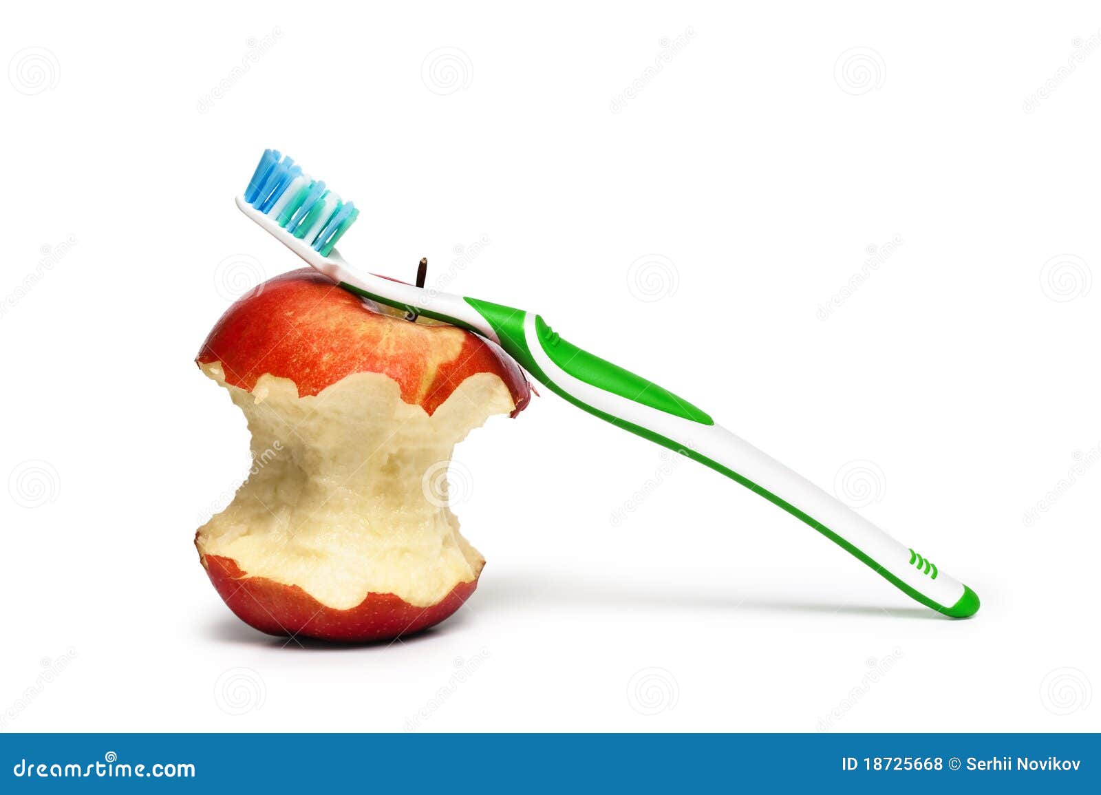Toothbrush stock photo. Image of closeup, apple, healthcare 18725668