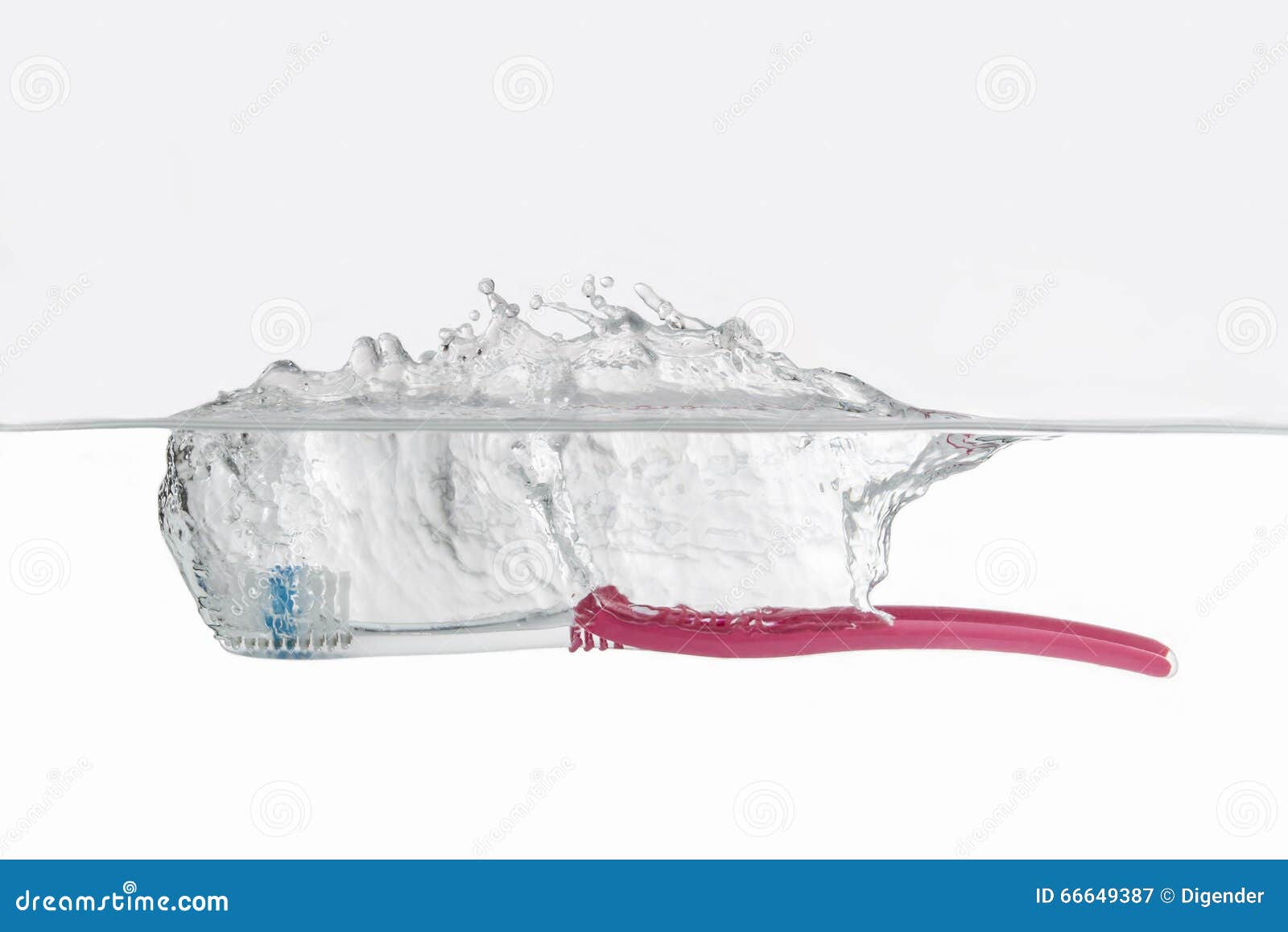 Toothbrush Falling into Clear Clean Water Stock Image Image of oral