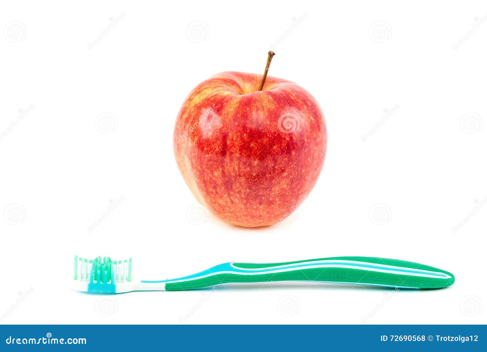 Toothbrush and Fresh Red Apple Stock Photo Image of healthful, fresh