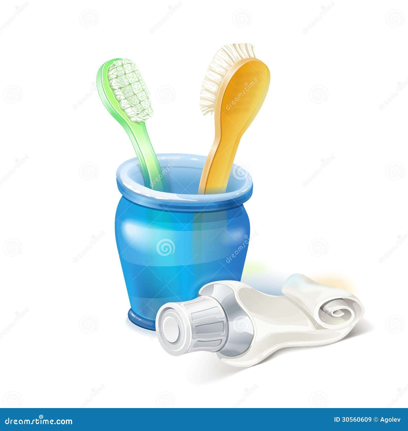Toothbrush, Glass And Toothpaste Royalty Free Stock Images Image