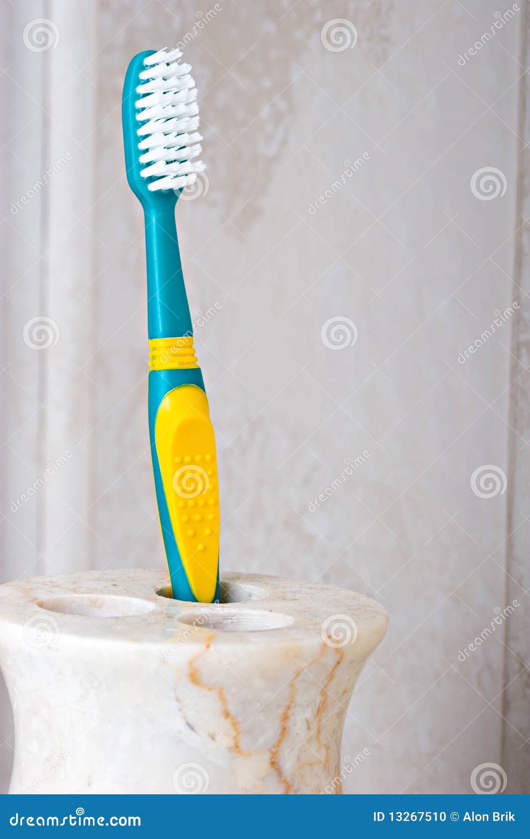 Toothbrush in a Marble Beige Color Holder Stock Photo Image of still, background 13267510