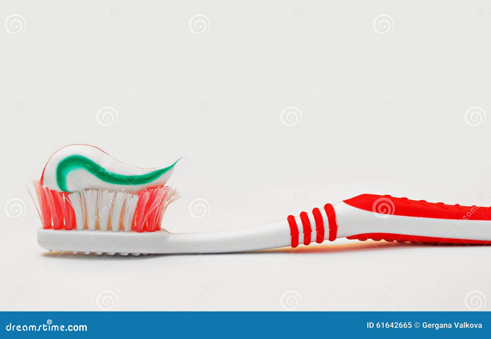 Toothbrush and Toothpaste for Dental Teeth Hygiene Isolated Stock Image