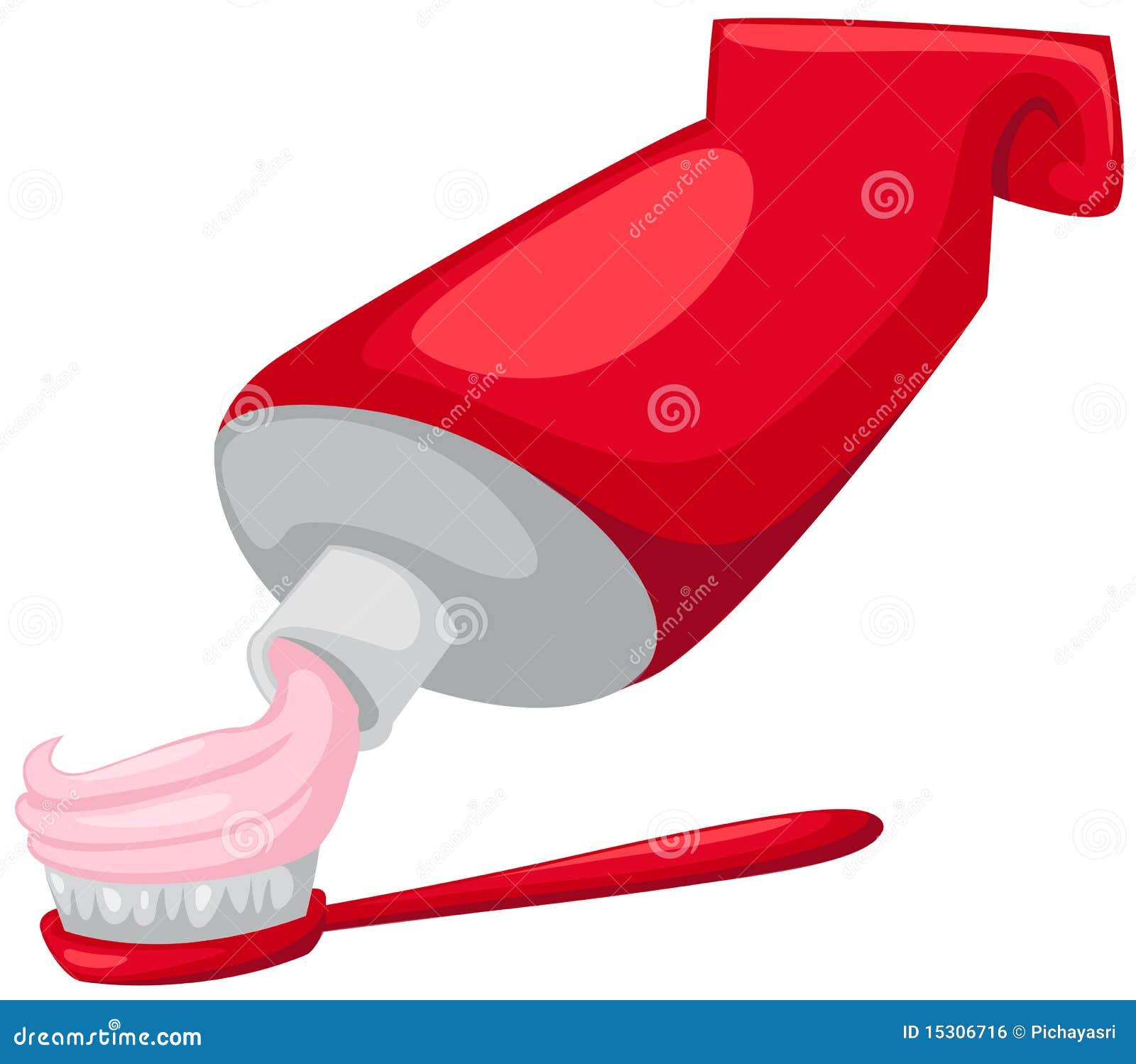 Toothbrush with Toothpaste and Tube Stock Vector Illustration of