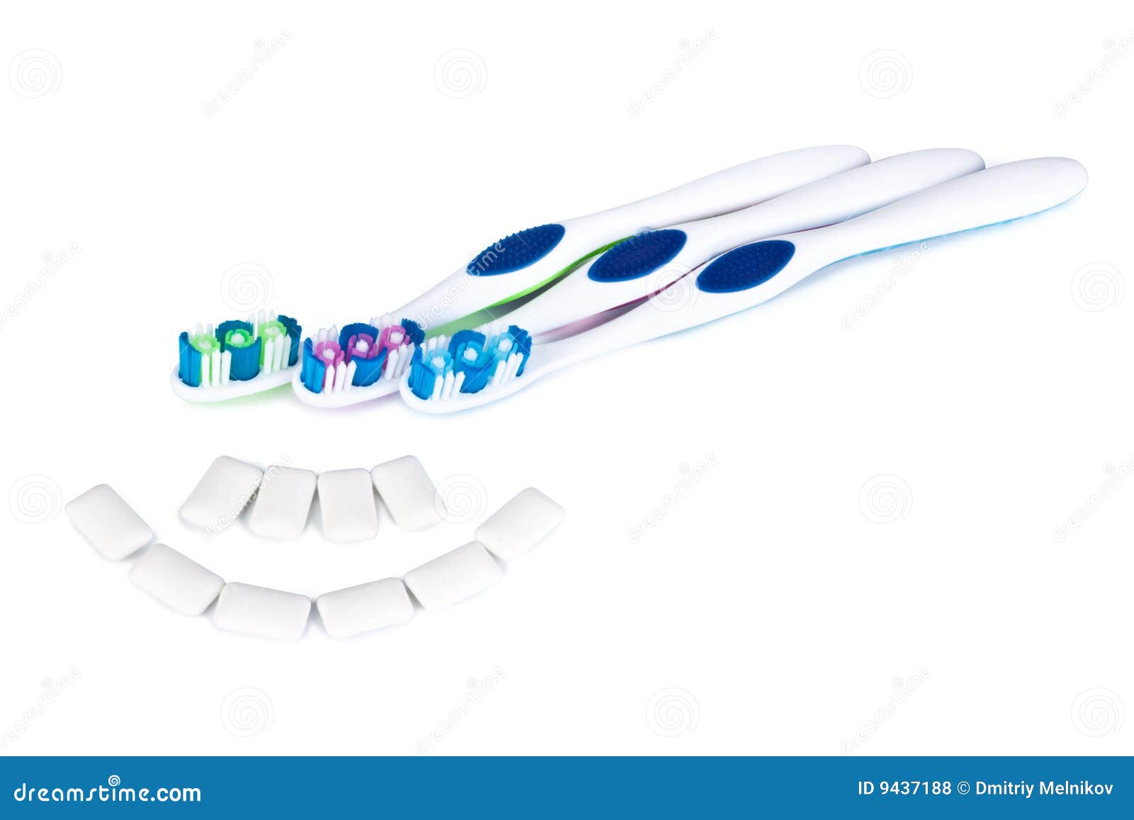 Toothbrushes and Chewing Gum Stock Photo Image of macro, white 9437188