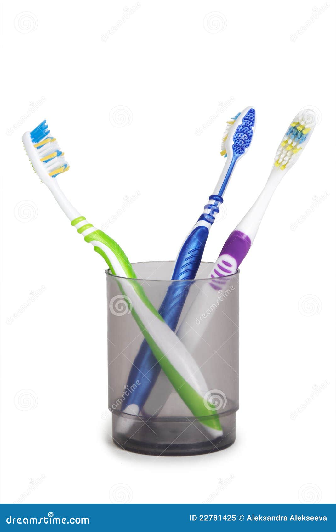 Toothbrushes in Cup Isolated Stock Image Image of blue, household